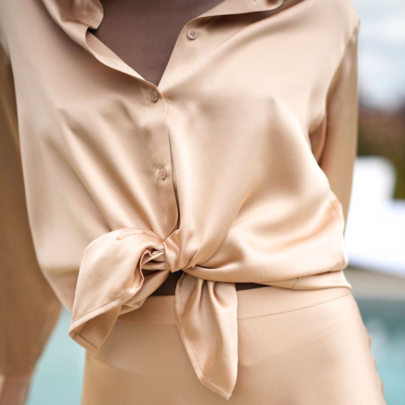 Thumbnail of Diana Silk Blouse In Latte image