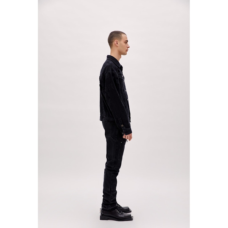 Thumbnail of Distressed Denim Jacket - Black image