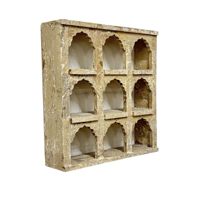 Thumbnail of Distressed Ivory Wall Shelf - Jharokha image