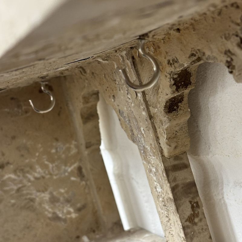 Thumbnail of Distressed Ivory Wall Shelf - Jharokha image