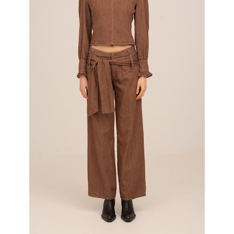 Thumbnail of District Brown Denim Pants image