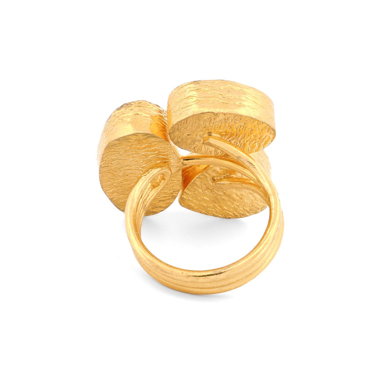Thumbnail of Divine Earth Triple Adjustable Gemstone Ring - Multicolour image