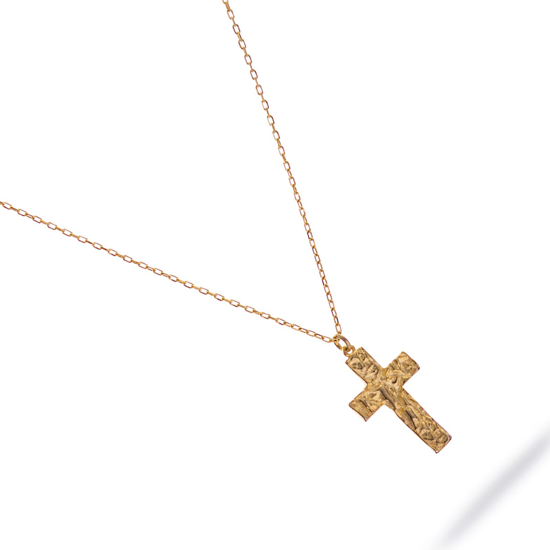 Thumbnail of Divine Faith Minimalist Cross Necklace - Gold image