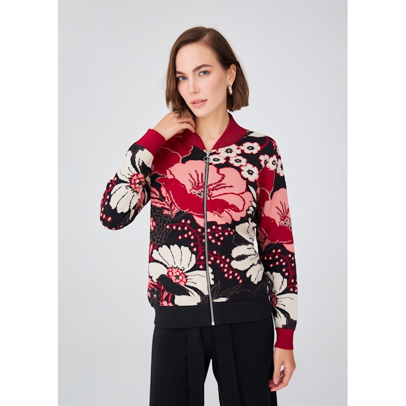 Thumbnail of Organic Cotton Knit Glittery Bomber Jacket - Multicolour image