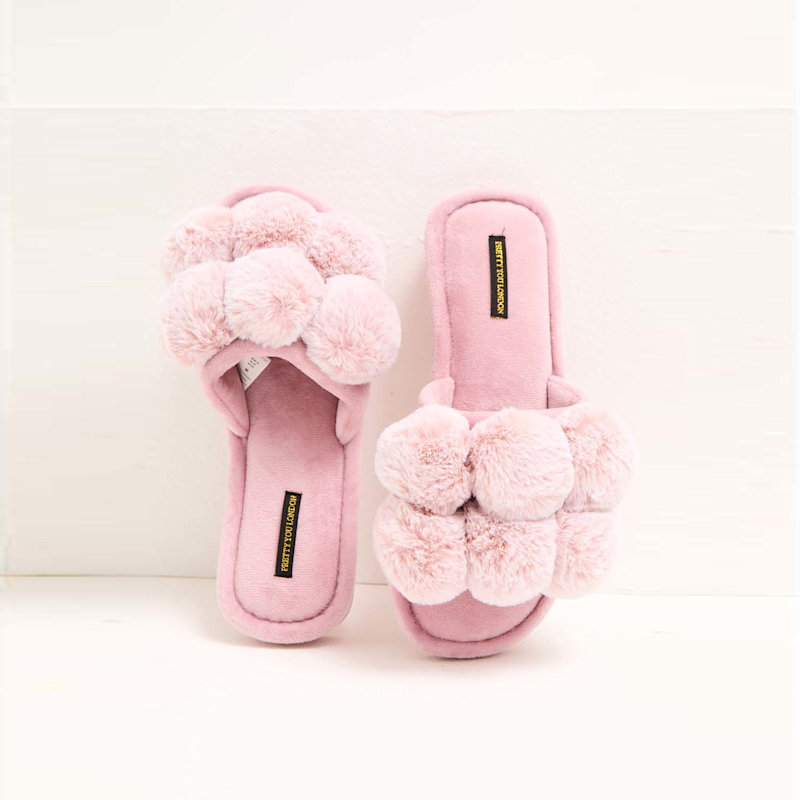 Thumbnail of Dolly Fun Pom Slider Slippers In Pink image