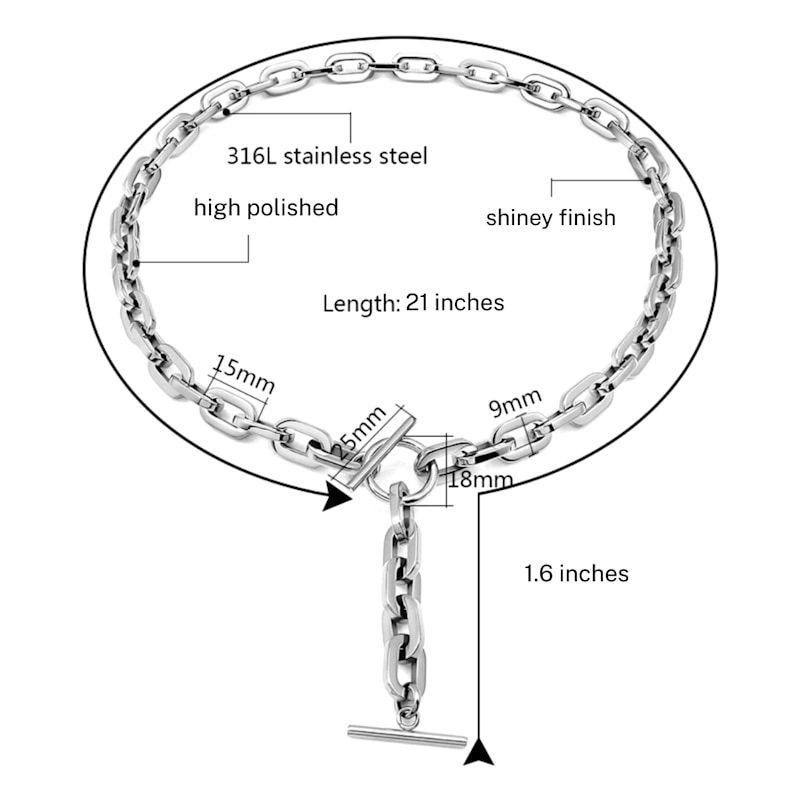Thumbnail of Silver Dominion Waterproof Lariat Necklace image