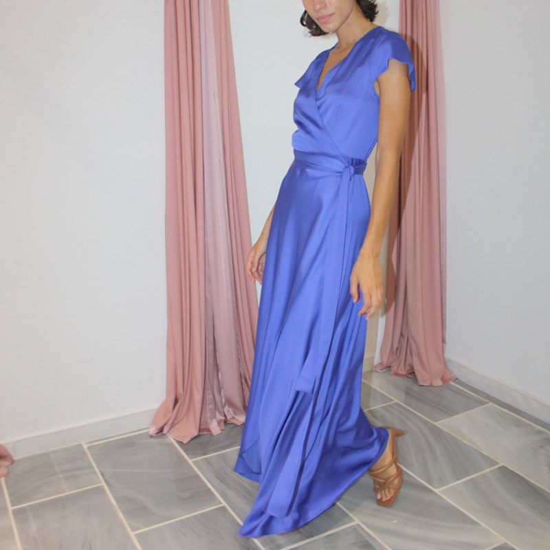 Thumbnail of Doris Wrap-Dress - Blue image