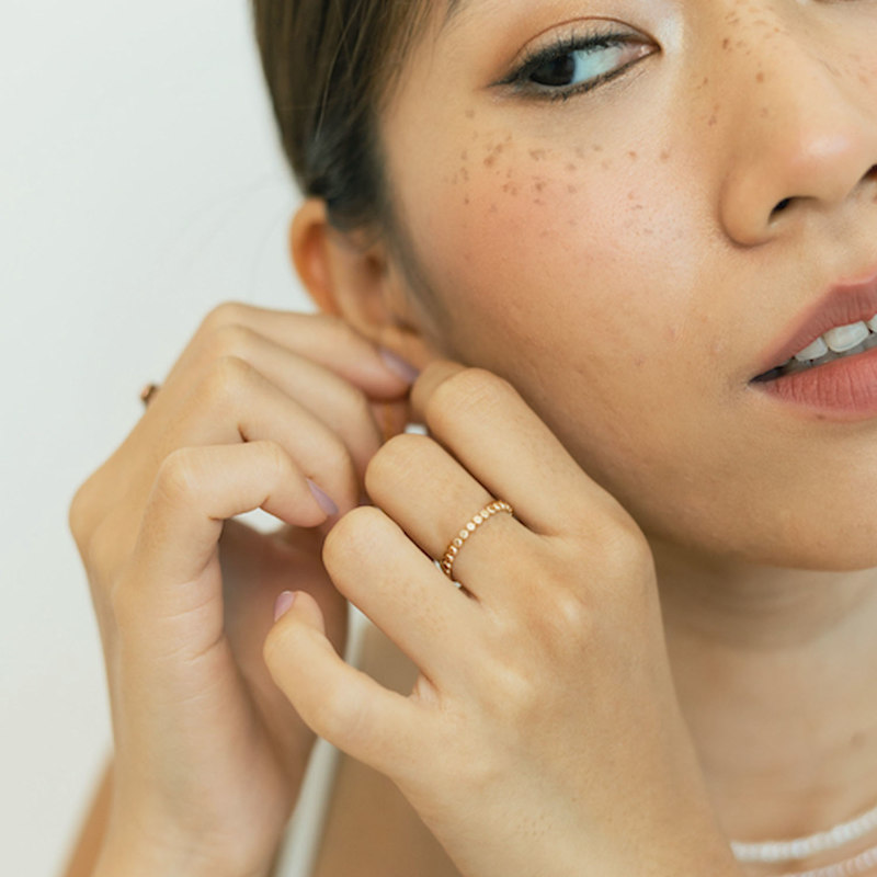 Thumbnail of Dot Philosophy Minimalist Gold Filled Stacking Ring image