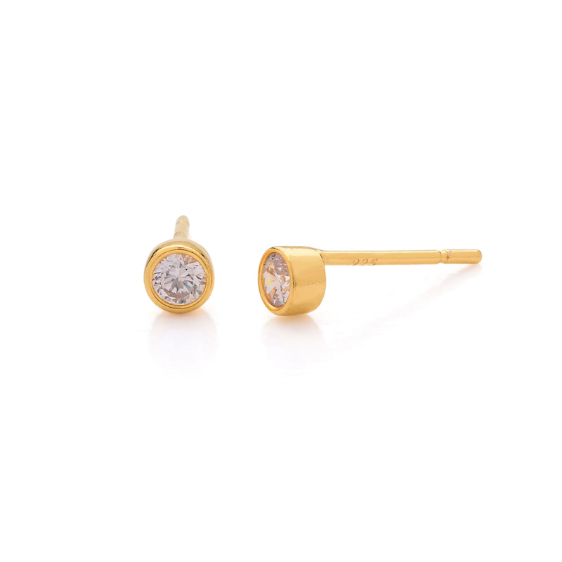 Thumbnail of Dot Stud Earrings Gold Plated Sterling Silver image
