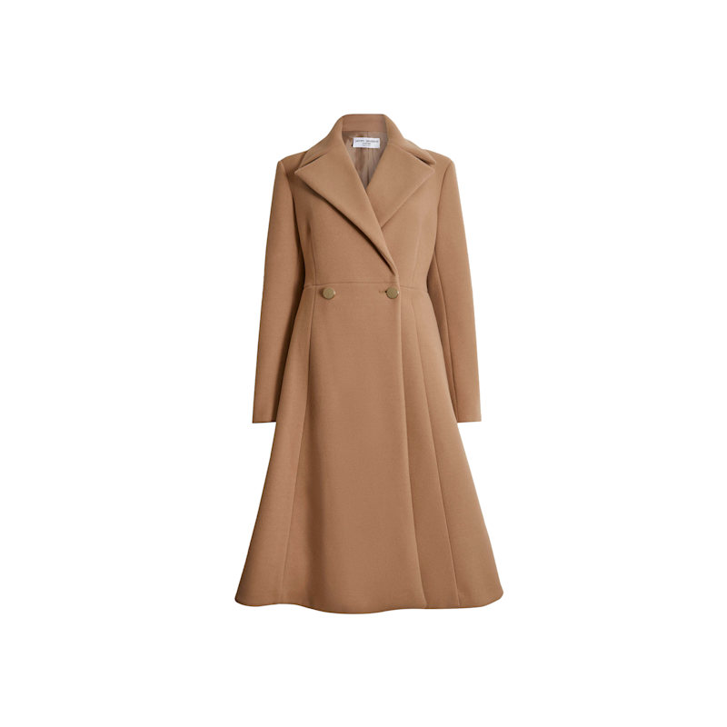 Double Breasted A Line Coat Camel | James Lakeland | Wolf & Badger