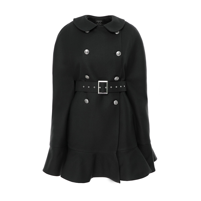 Thumbnail of Double Breasted Cape With Belt - Black image