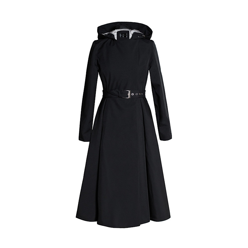 Thumbnail of Double Breasted Coat With Belt In Black: Queen Of Spades image