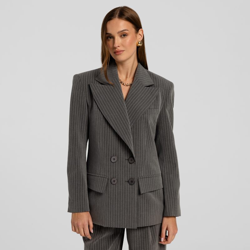 Thumbnail of Double Breasted Striped Blazer Gante Grey image