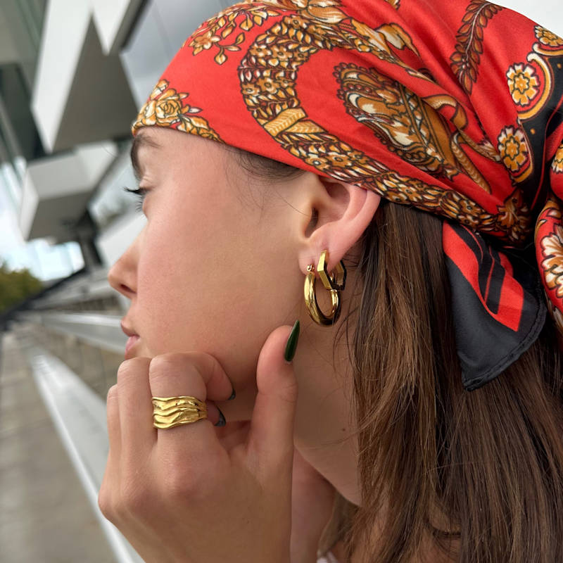 Thumbnail of Double Play Gold Waterproof Statement Ring image