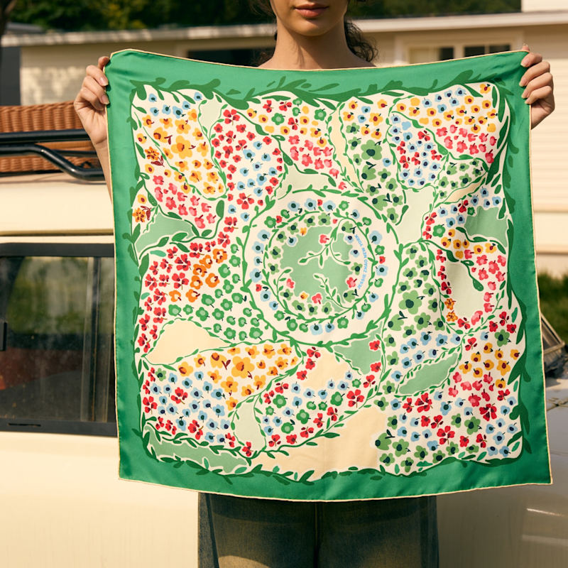 Thumbnail of Double Sided Silk Scarf Of Garden image