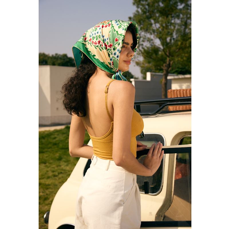 Thumbnail of Double Sided Silk Scarf Of Garden image