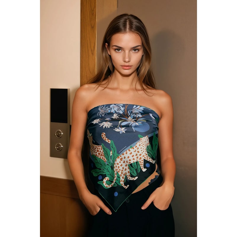 Thumbnail of Double Sided Silk Scarf Of Night Banquet image
