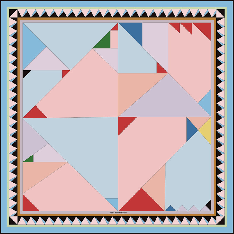 Thumbnail of Double Silk Scarf Of Color Recombination image