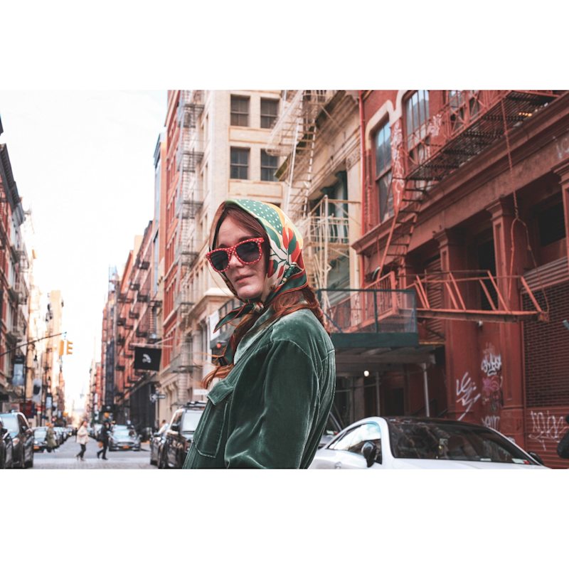 Double Sided Silk Scarf Of Green Wonderland | Jessie Zhao New York