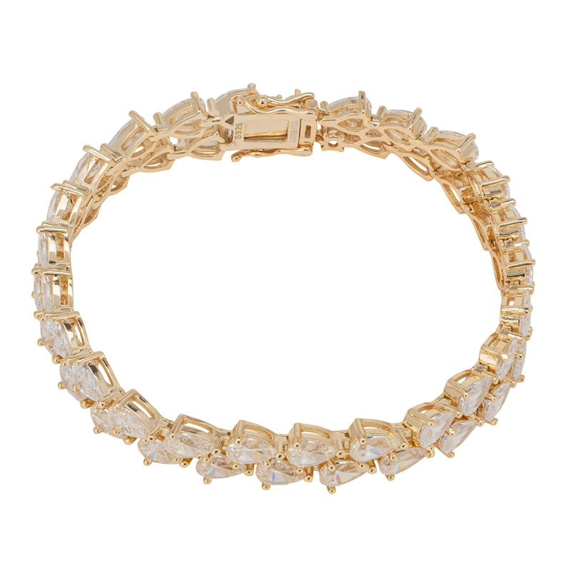 Set 3 Bracciali Stretch Con Strass JeryWe – Cristallo Argento – Per Sposa, Damigelle E Feste – Regalo Elegante