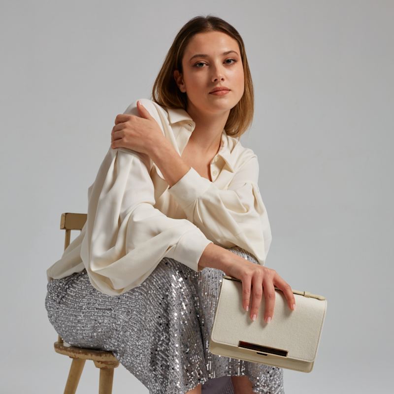 Thumbnail of Dr. Clutch - Compact Purse- Bone Color image