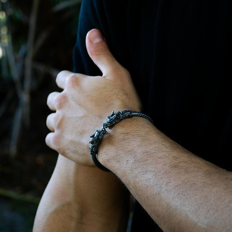 Thumbnail of Dragon Force Men’s Sterling Silver Bracelet - Silver image