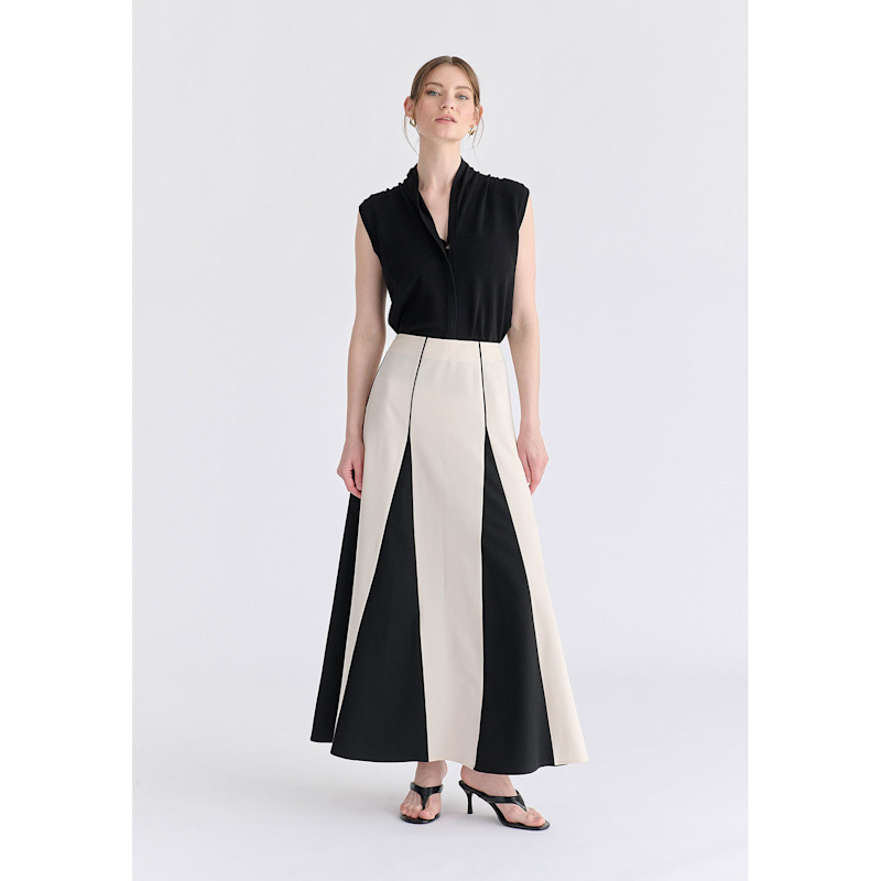 Thumbnail of Draped Collar Knit Waistcoat In Black image