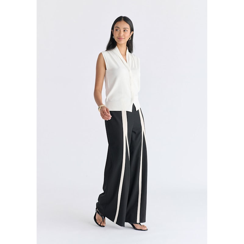 Thumbnail of Draped Collar Knit Waistcoat In White image