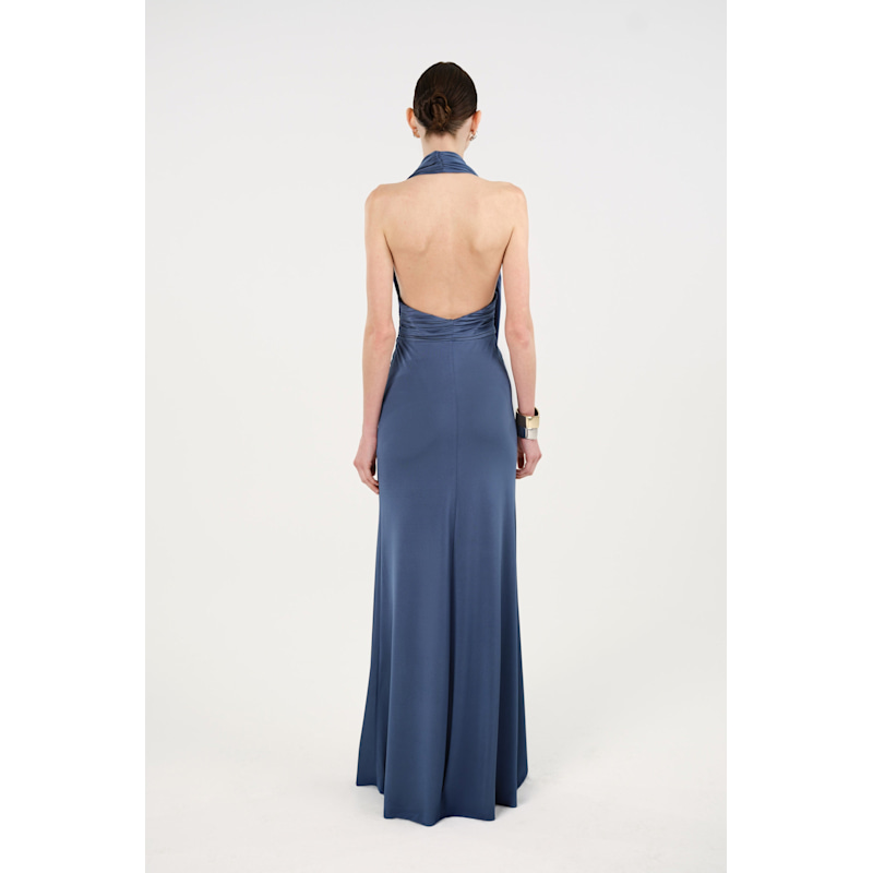 Thumbnail of Draped Halter Neck Maxi Dress image