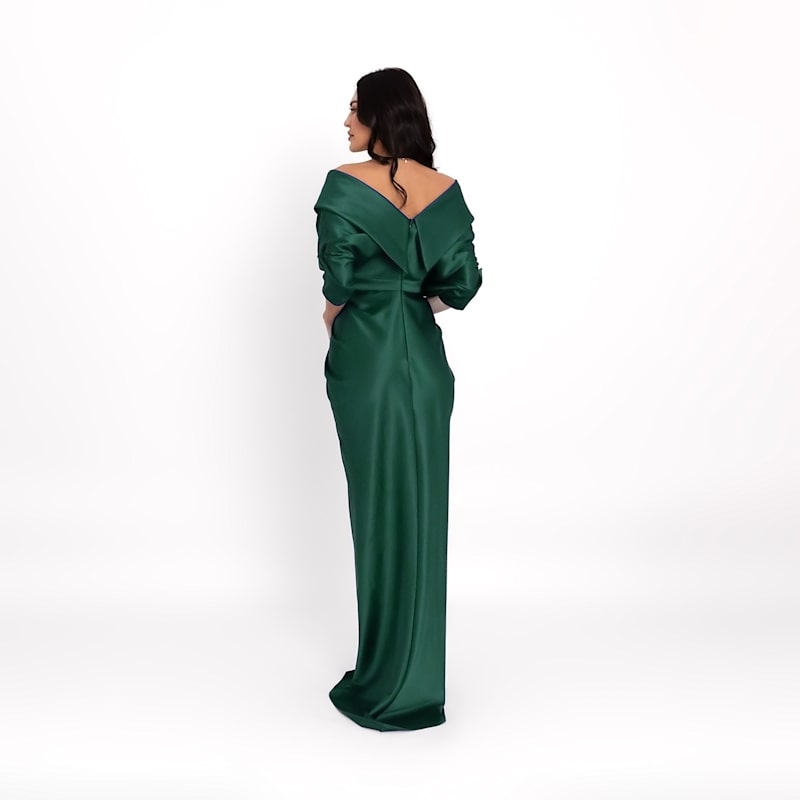 Thumbnail of Draped Long Dress Green image