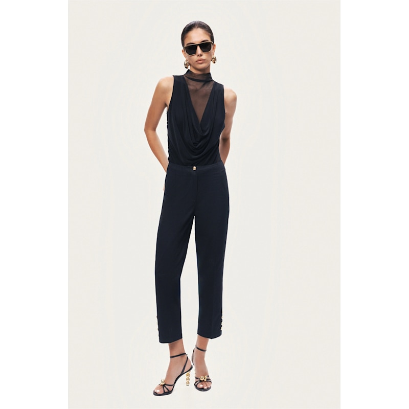 Thumbnail of Draped Mesh-Panel Bodysuit image