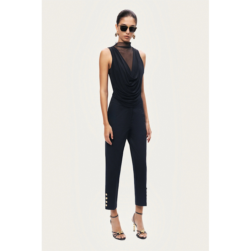 Thumbnail of Draped Mesh-Panel Bodysuit image