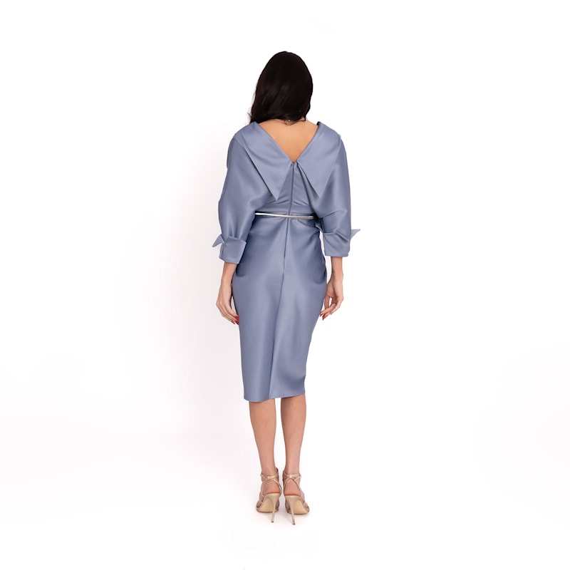 Thumbnail of Draped Midi Dress Grey image
