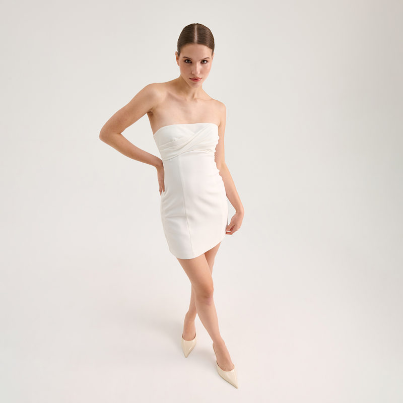 Thumbnail of Draped Strapless Mini Dress image