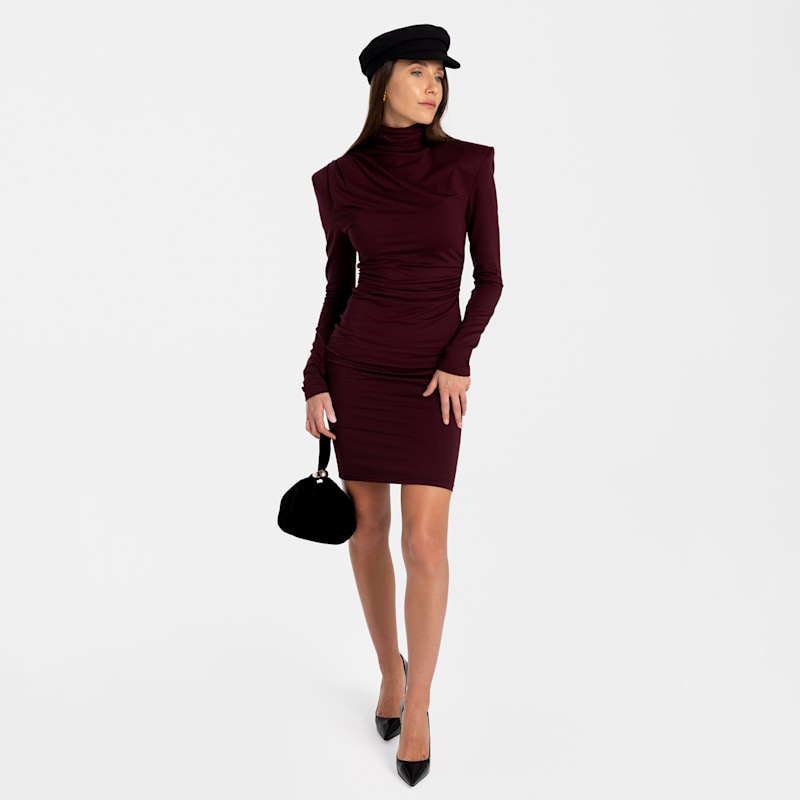 Thumbnail of Dress With A Fitted Cut And A Subtle Turtleneck Soreen Maroon image