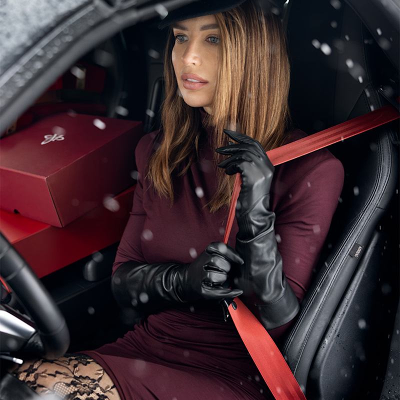 Thumbnail of Dress With A Fitted Cut And A Subtle Turtleneck Soreen Maroon image