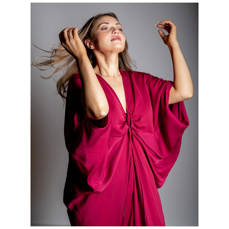 Thumbnail of Dress With Oversize Cut, Butterfly Type, Raspberry image