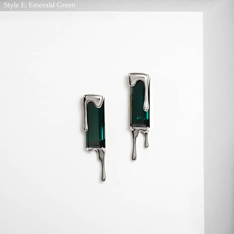 Thumbnail of Dripping Gemstone Sterling Silver Earrings image