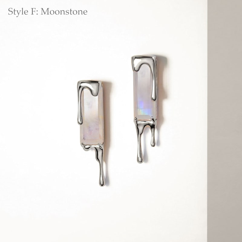 Thumbnail of Dripping Gemstone Sterling Silver Earrings image