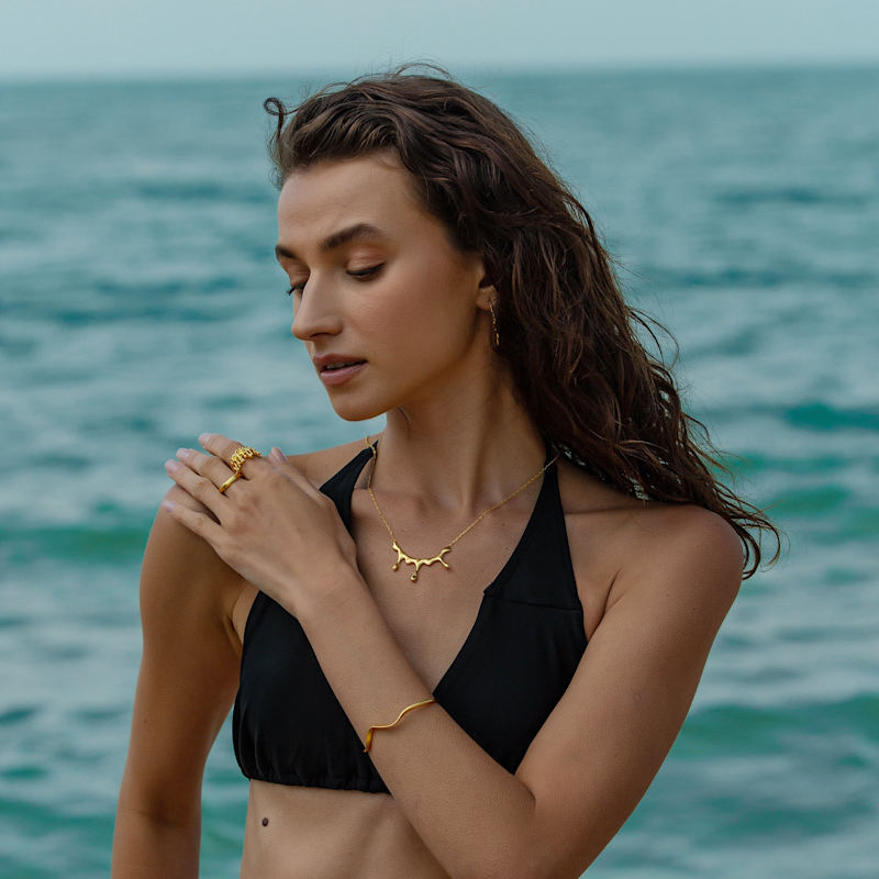 Dripping Gold Melting Necklace | Mejoma | Wolf & Badger