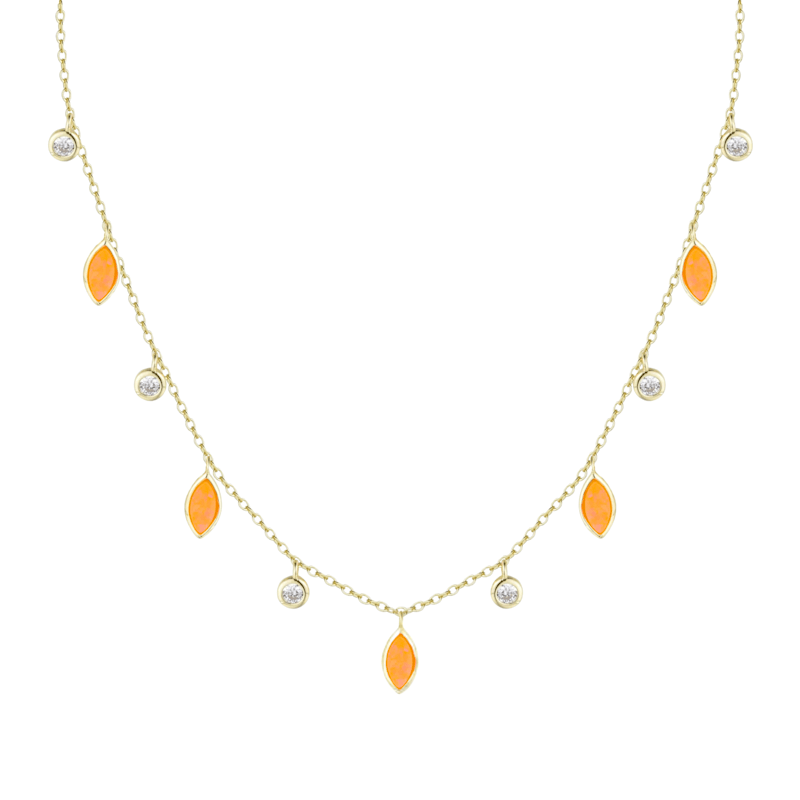 Thumbnail of Drops Of Spring Opal Necklace - White image