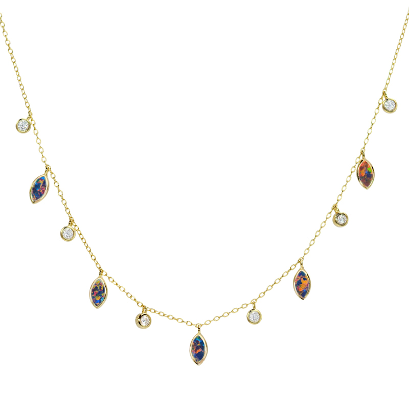 Thumbnail of Drops Of Spring Opal Necklace - White image