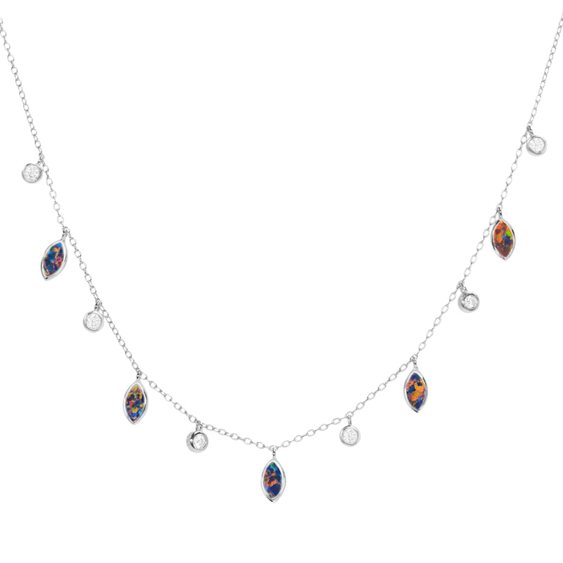 Thumbnail of Drops Of Spring Opal Necklace - White image