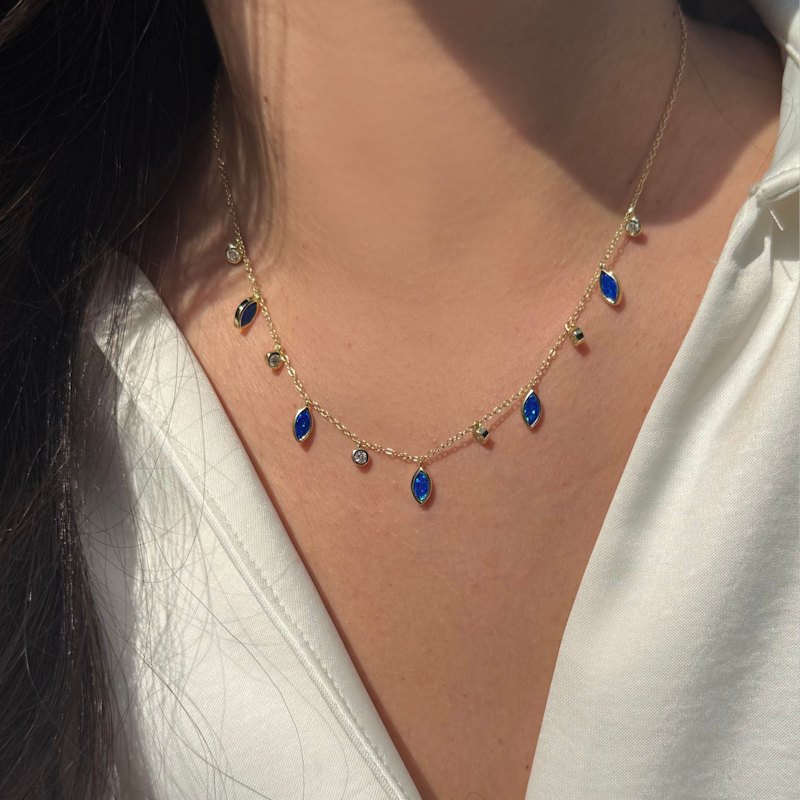 Thumbnail of Drops Of Spring Opal Necklace - White image