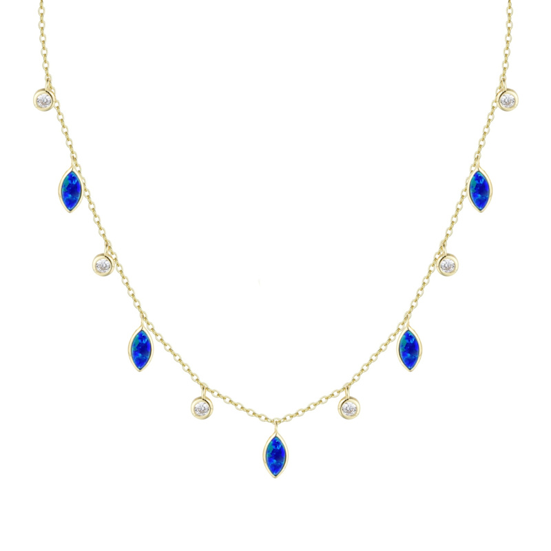 Thumbnail of Drops Of Spring Opal Necklace - White image