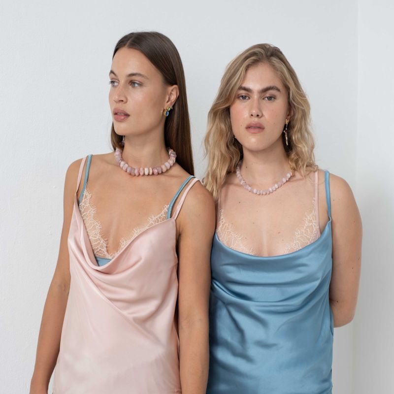 Thumbnail of Duck Egg Lace Trimmed Cowl Neck Camisole image
