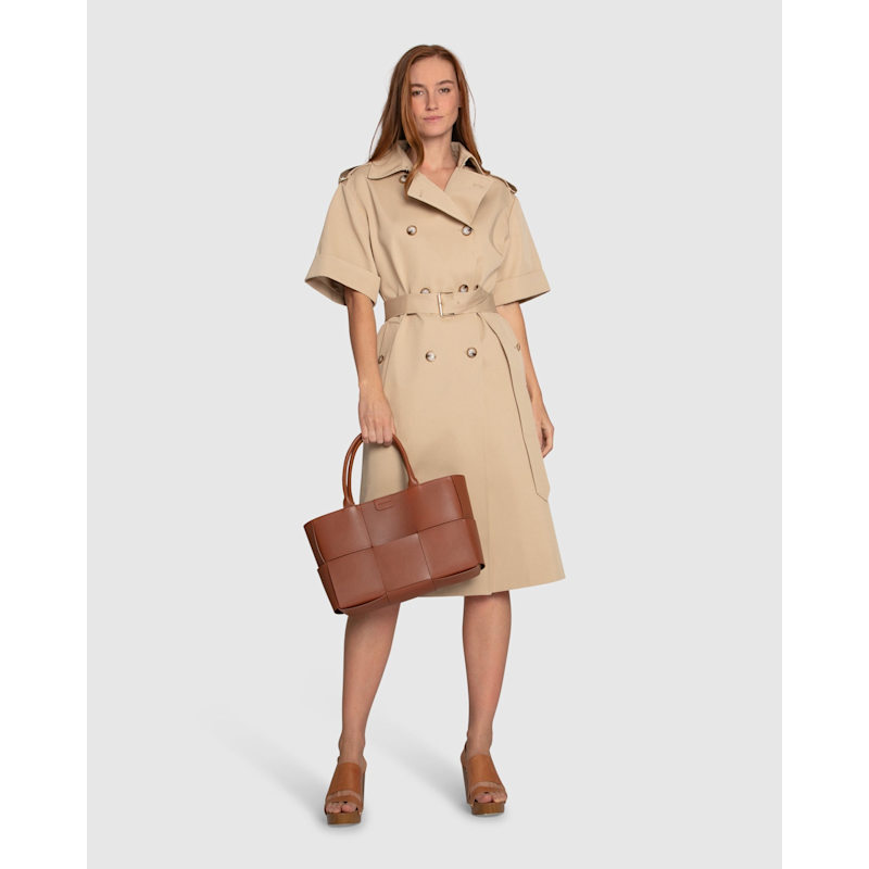 Dust & Daring Short Sleeve Trench Style Dress - Camel | Belle & Bloom |  Wolf & Badger