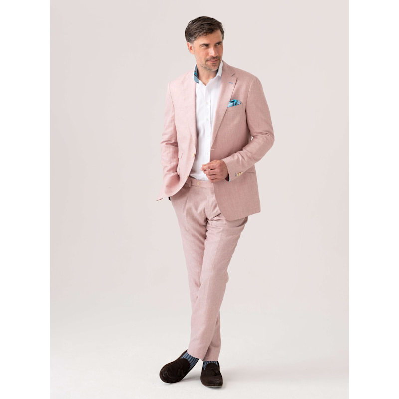 Thumbnail of Dusty Pink Suit Trousers - Linen, Wool & Silk image