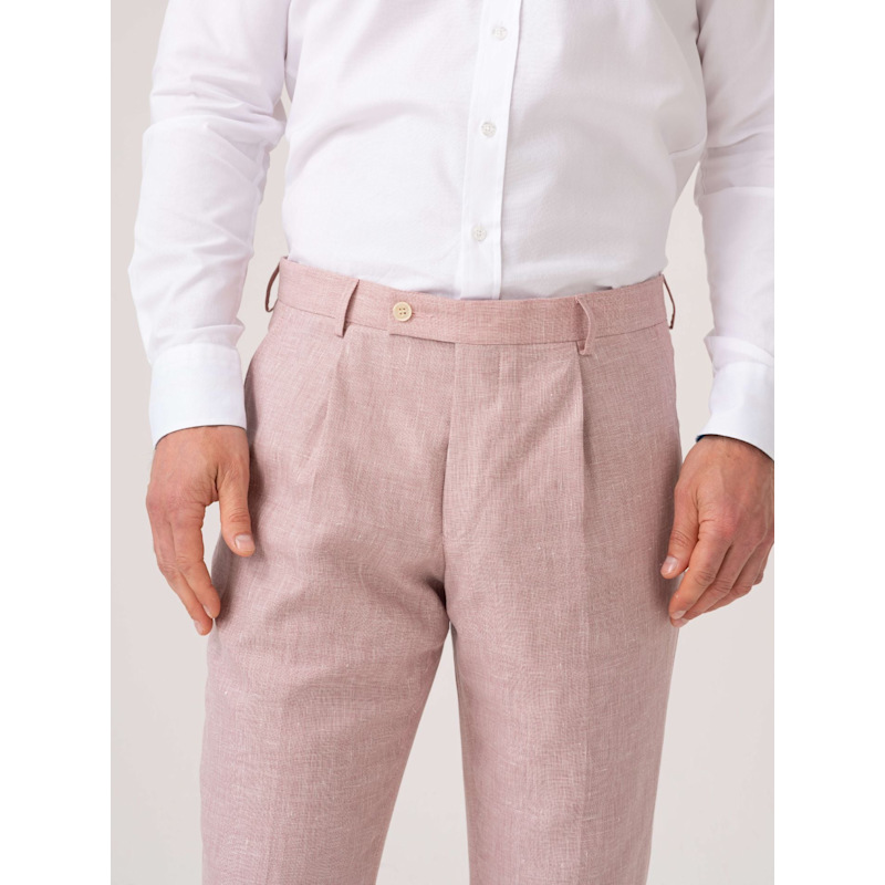 Thumbnail of Dusty Pink Suit Trousers - Linen, Wool & Silk image