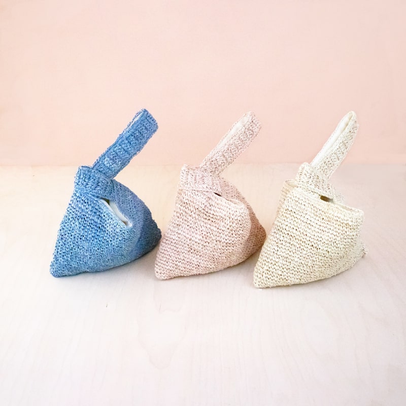 Thumbnail of Powder Blue Crochet Knot Bag image
